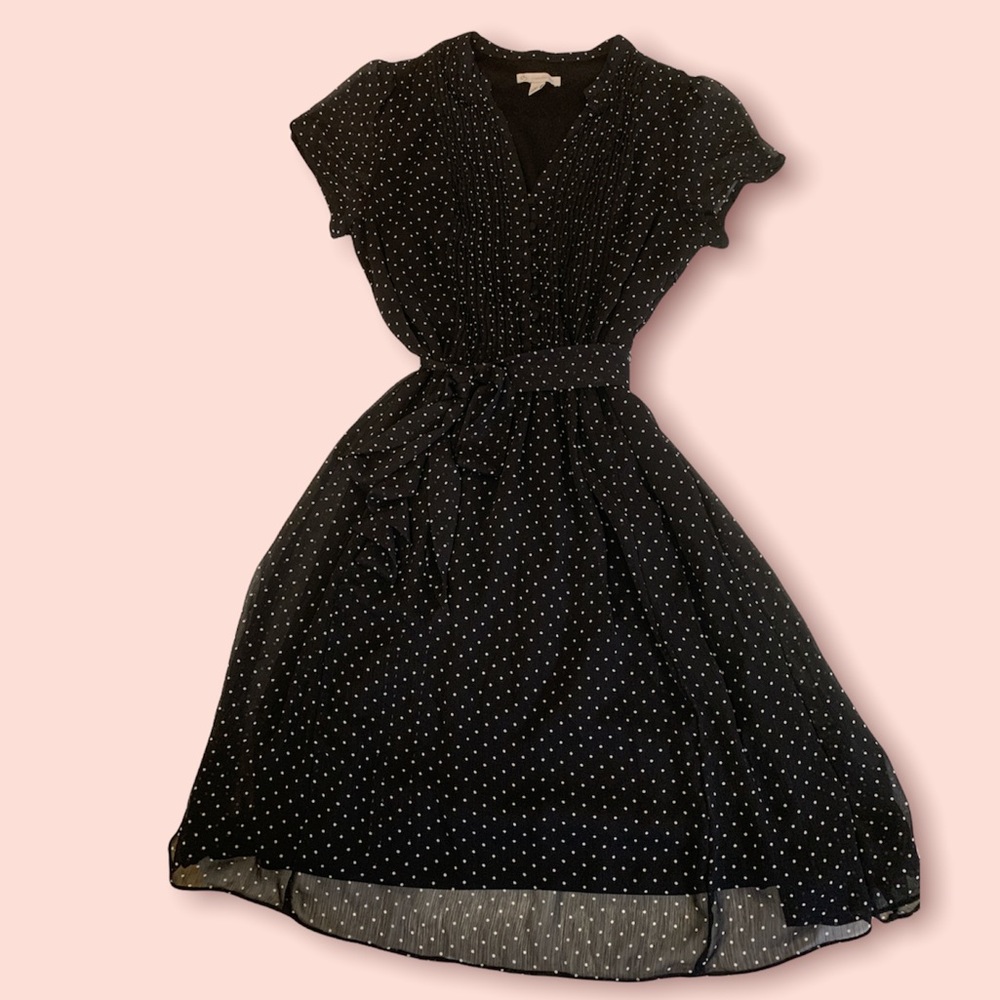 Dress Barn Black and White Midi Dress